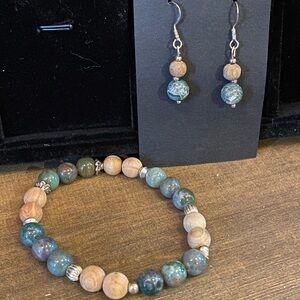 Natural Stone and Wood Beaded Jewelry Set